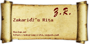 Zakariás Rita névjegykártya