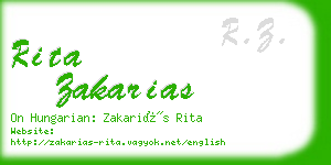 rita zakarias business card